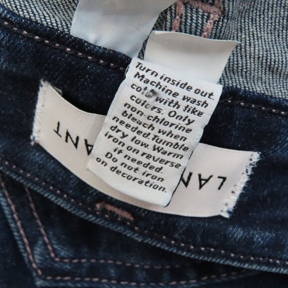 Lane Bryant Plus Size 28 Curvy Fit High Rise Skinny Distressed Dark Denim Jeans - Picture 11 of 13